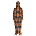 thumbnail image 3 of Vzayyk 4T-14Y Size Aviliable Cozy One-Piece Footless Sleeper Pajama Orange Black Plaid, 3 of 8