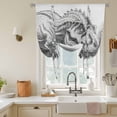 thumbnail image 3 of Dinosaurs Boy Tie Up Curtain Valance for Window, Adjustable Rod Pocket Window Curtains Shades, Gray Funny Cartoon Forest Animals Light Filtering Valance Drapes for Kitchen Living Room Bedroom 42"x63", 3 of 9