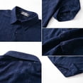 thumbnail image 6 of LMOIPLI Mens Short Sleeve Button Down Lapel Shirts Hollow Out Shirts Casual Fashionable Summer Beach Tops Navy L, 6 of 7
