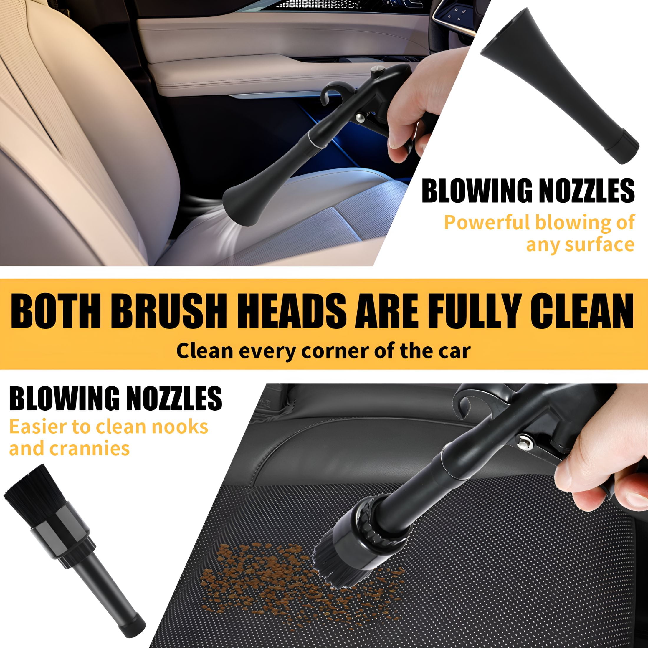 RAGUPEL Car Interior Cleaning Kit Efficient Car Detailing Kit Ergonomic Auto Detailing Tools Multipurpose Car Interior Detailing Kit for Vehicle Upholstery Body Engine Compartment