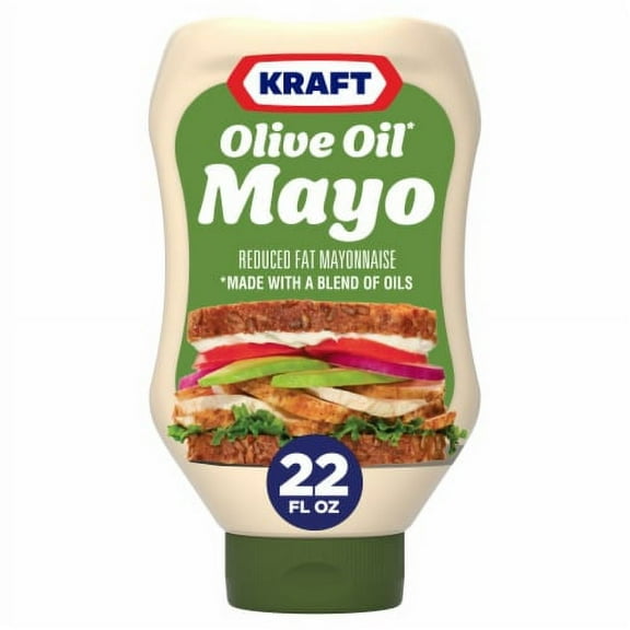 Kraft Mayo With Olive Oil Reduced Fat Mayonnaise, 22 Fl Oz Bottle - Pack of 2