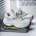 thumbnail image 5 of Men'S Retro Chunky Platform Sneakers with Airflow Mesh & Arch Support - All-Season Low-Top Lace-Up Shoes, Cushioned Comfort, Yellow & Colorway, Arch Support Insole, Durable Synthetic Cover-like, 5 of 9