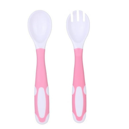 

Tangnade Kitchen Asseccories Baby Cutlery Easy Grip Heat-Resistant Twistable Self Feeding Learning Spoon Fork