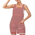 thumbnail image 5 of FAFWYP Women's Summer Sleeveless Adjustable Straps Jumpsuits Stripe Print Casual Loose Stretchy Shorts Rompers Overalls with Pockets, 5 of 5