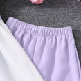 thumbnail image 4 of CUZIBR Girls Summer Outfit Solid Color Short Puff Sleeve Button Bown High Low Turndown Collar Shirt Straight Leg Trousers Two Piece Casual Stylish Clothing Set Vacation Dailywear,Purple,11-12 Years, 4 of 4