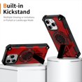 thumbnail image 4 of Allytechgroup Rugged Magnetic Case for Apple iPhone 14 Pro, Military-Grade Shockproof Phone Cover with Kickstand,Spinner Fidget Ring,Wireless Charging Support, Dual Layer PC+TPU Protection,Red, 4 of 7
