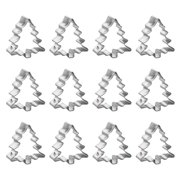 Mini Tree Dozen Cookie Cutters 1.5 inches/each C1009-W12 - The Cookie Cutter Shop - Tin Plate Steel