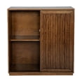 thumbnail image 2 of Sideboard Buffet Cabinet, Storage Cabinet With 2 Sliding Doors, Solid Wood Decorative Strips, Vintage Accent Cabinet For Entryway Living Room, 2 of 9