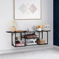 thumbnail image 6 of Floating TV Stand with Power Outlet, 47 Inch Wall Mounted Entertainment Center with 3-Tier Shelves & USB Charging, Modern Media Console for Living Room, Black, 6 of 7