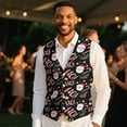 thumbnail image 4 of Yuyamidu Santa Claus Men's Formal Suit Vest Fit for Business or Casual Dress Size S HO-HO-HO Slim Fit Waistcoat with Pockets Christmas Daily Wear Clothing, 4 of 7