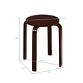 thumbnail image 3 of Gymax Set of 4 18" Stacking Stool Round Dining Chair Backless Wood Home Decor Brown, 3 of 10