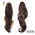 thumbnail image 2 of Jaw Claw Ponytail Thick Clip In Ponytails Hair Piece Hair Extension As Human Hair 2T33# Natural Black To Dark Auburn, 2 of 2