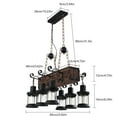 thumbnail image 4 of Vintage Wooden Hanging Pendant Light Retro Loft Lantern Chandelier 6 Light Brown, 4 of 20