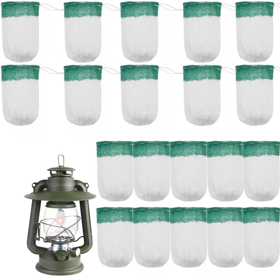 20Pcs Propane Lantern Mantles, U Shape Gas Lamp Mantles, Standard String Tie Propane Light Mantle Covers for Outdoor Camping Lantern Natural Fueled Lanterns