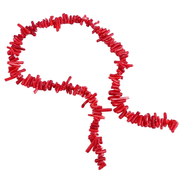 EeaseMX 120 cuentas de coral naturales irregulares de 40 cm, espaciadoras sueltas, aptas para pulseras y collares (rojo)
