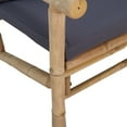thumbnail image 3 of vidaXL Garden Bench with Dark Grey Cushions Bamboo, 3 of 4