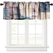 Beige Gray and Red Valance Curtain Abstract Art Painting Rod Pocket Valance Window Treatments 1 Panel Short Curtains for Kitchen Farmhouse Living Room Bathroom Bedroom 54 x 18 in