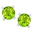 thumbnail image 2 of Star K� Round 7mm Genuine Peridot Screw Back Stud Earrings with Heart Prongs, 2 of 9