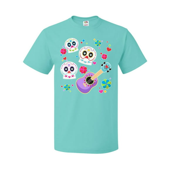 Inktastic Day of the Dead Owl Sugar Skulls and Guitar T-Shirt