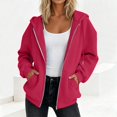 thumbnail image 2 of Womens Jackets Casual Fashion Blouse Long Sleeve Tops Solid Color Sweatshirt with Pockets Hoodied All Weather Jacket Women Fall Fashion Warm Fall Zip Up Activewear Hiking Jacket Trendy, 2 of 7