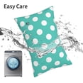 thumbnail image 6 of Rateoe Teal Turquoise And White Polka Dot Pattern Decorative Pillow Case,Throw Pillow Covers,Plush Pillow Cover,Soft Pillow Case,Velvet Pillow Case-20"x30", 6 of 6