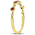 thumbnail image 3 of Diamond Princess 10kt Yellow Gold Womens Round Ruby Dot Stackable Band Ring 1/5 Cttw, 3 of 4