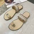 thumbnail image 6 of OAVQHLG3B Women's Sandals on Pineapple Pearl Rhinestone Thong Outside Wear Seaside Flat Beach Shoes Roman Slippers, 6 of 9