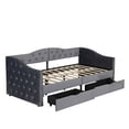 thumbnail image 6 of Noble House Foster 71" Twin Upholstered Daybed, Linen Button Tufted Sofa Bed with 2 Storage Drawers & USB, Gray, 6 of 9