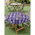 thumbnail image 4 of Outdoor Tablecloths with Umbrella Hole & Zipper, Purple Plaid Round Tablecloth 54 Inch, Modern Art Checkered Farmhouse Waterproof Table Cloth, Patio/Pool/Picnic Table Covers, 4 of 8