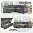 thumbnail image 4 of Euroco Sectional Sofa Bed L-shaped Sectional 81.9" Upholstered L-shaped Sofa with a Sofa Sleeper and a Hidden Storage Compartment for Living Room, Gray, 4 of 9