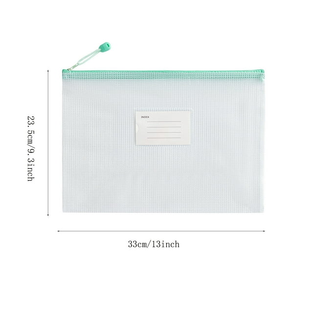 Rbaofujie Sacs à Fermeture Éclair en Maille Sac à Documents Pochettes à Documents Dossiers Fournitures de Rentrée Scolaire