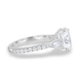 thumbnail image 3 of ESTE ORIGIN 2.00Ct Oval Cut Moissanite Trilogy Engagement Ring – Pear Side Stones, Cathedral 2/3 Pavé Band in 18K White Gold for Women, 3 of 7