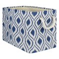 thumbnail image 1 of Contenedor de Almacenamiento Grande DII Poliéster Ikat Azul Francés, 1 of 9