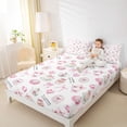 thumbnail image 4 of Castle Fairy Kids Teens Kawaii Bowknot Twin Sheet Sets,Butterfly Love Heart Bedding, 4 of 7