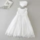 thumbnail image 1 of Baby Girls Baptism Dress Formal Christening Gown Dress Princess Girl Long Sleeves Lace Embroidered Tulle Dresses With Lace Hat-Yvan, 1 of 5