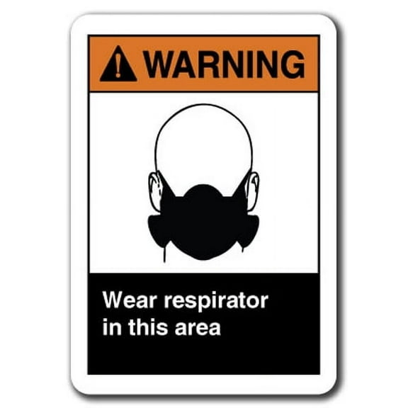 Warning Sign - Wear Respirator In This Area 7"x10" Plastic Safety Sign ansi osha