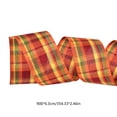 thumbnail image 3 of Fall Plaid Wired Edge Ribbon 2.46 Inch Wide, Thanksgiving Harvest Checkered Ribbon Roll for Gift Wrapping Wreath DIY Craft Halloween Fall Home Party Decoration, 3 of 6