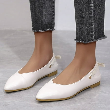 

uikmnh Slippers for Women Women s Casual Shoes Breathable Slip On Outdoor Leisure Shoes White 8