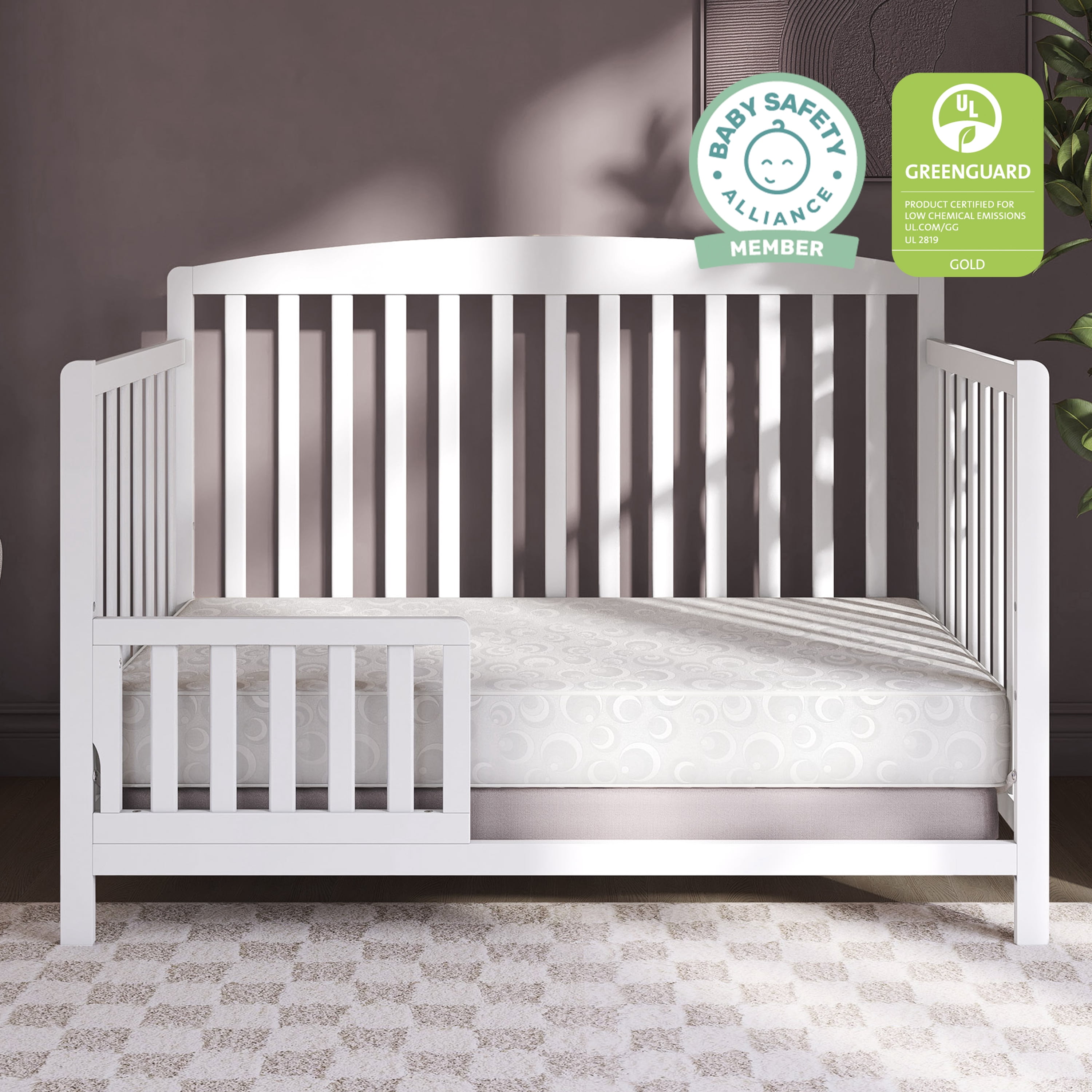 Dream On Me Honeycomb Breathable Fiber Crib and Toddler Mattres | Honeycomb Lunar Circles / White