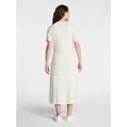 thumbnail image 4 of Time and Tru Women's Seamed Cotton Midi Dress, Sizes XS-XXXL, 4 of 5