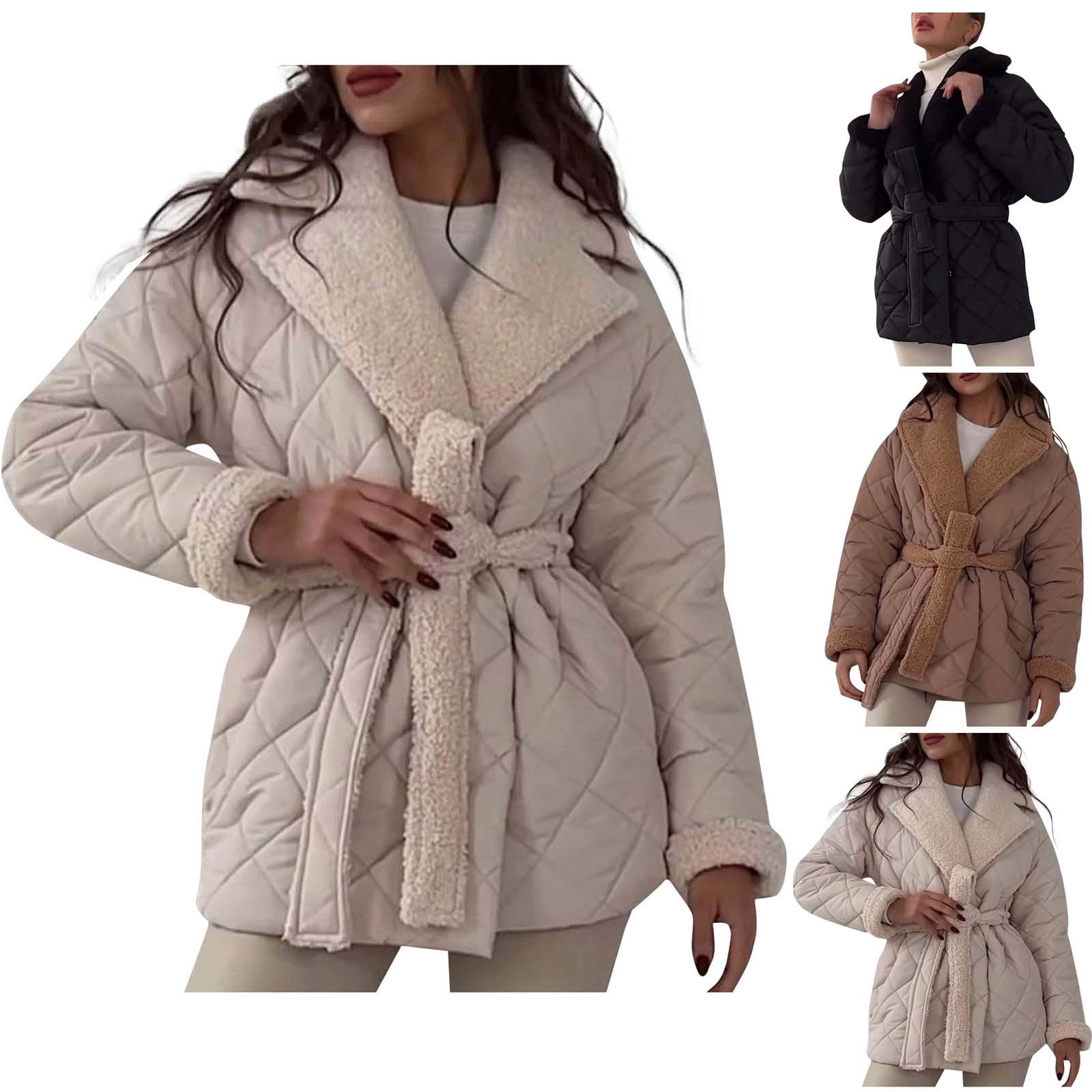 UPPADA Women's Winter Quilted Jackets Lightweight Puffer Coats Quilted Padded Full-Zip Outerwear Water-Resistant Winter Coat with Pockets,Puffer Jacket Brown,S