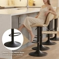 thumbnail image 5 of Restworld Solo Classic Adult Armless Adjustable Seat Height and Faux PU Leather Bar Stools - Set of 4, Khaki, 5 of 12
