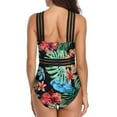 thumbnail image 5 of Women Swimsuits Tropical Floral Stripe Mesh One Piece Swimsuit Fashion,Black,M, 5 of 5