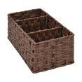 thumbnail image 2 of Caja de almacenamiento tejida Organizador Caja de decoración 3 secciones Organizador de artículos diversos multifuncional hecho a mano para escritorio , Dark Brown Marron oscuro Macarena cesta de almacenamiento, 2 of 8
