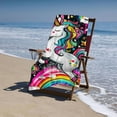 thumbnail image 4 of PHYHOO Beach Towel Bath Towel Unicorn ＆ Microfiber Towel Sand-Free Beach Towel Quick Dry Pool Towel Ultra Absorbent Towel Lightweight Shower Towel for Bathroom Outdoor Swimming 30x60in, 4 of 8