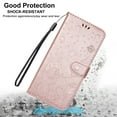 thumbnail image 3 of For Google Pixel 8 Pro Luxury Wallet Case,Embossed Flower Cat[Hand Strap] Handmade Flip Folio Magnetic Closure Cover with [Kickstand Function] Credit Card Holder For Google Pixel 8 Pro, Rosegold, 3 of 8