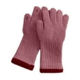 thumbnail image 2 of workcargo Juniors' Knitted Cotton Gloves - Pink, Free Size (One Size Fits Most), Touchscreen-Friendly, Cozy Warm for Cold Weather, Affordable Everyday Winter Accessories, 2 of 4