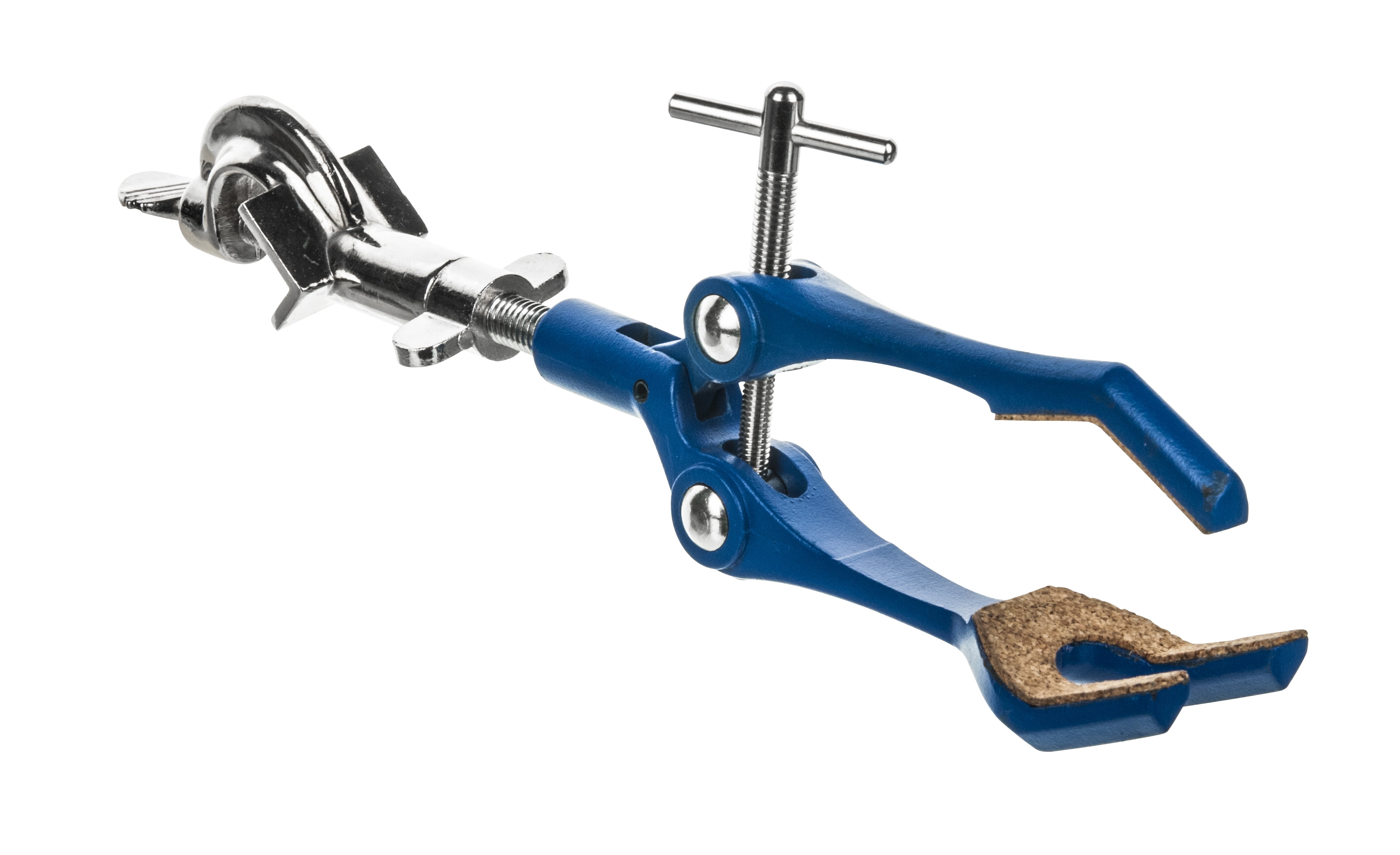 3 Finger Lab Clamp with Boss Head, Cork Lined, 3.5" (8.9 cm) maximum