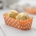 thumbnail image 4 of Panificio 1 oz Elliptical Polka-Dotted Hot Orange Paper Regular Baking Cup - Ridged - 3 1/2" x 1 1/2" x 3/4" - 200 count box, 4 of 11