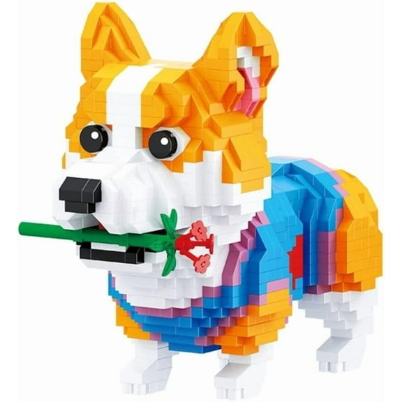 Mini Building Blocks Animal Set, DIY Micro 3D Building Toy Bricks Christmas (Corgi 997pcs)